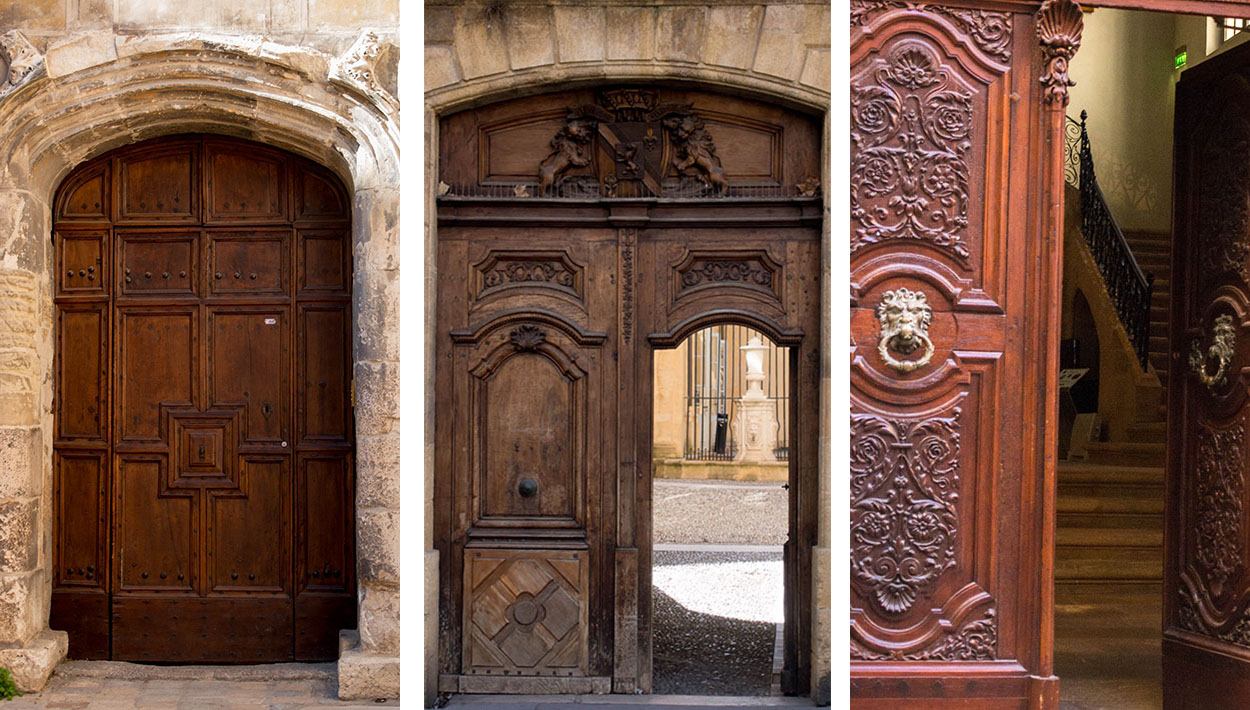 photos de portes de cloître et d'hôtels particuliers - Aix en Provence
